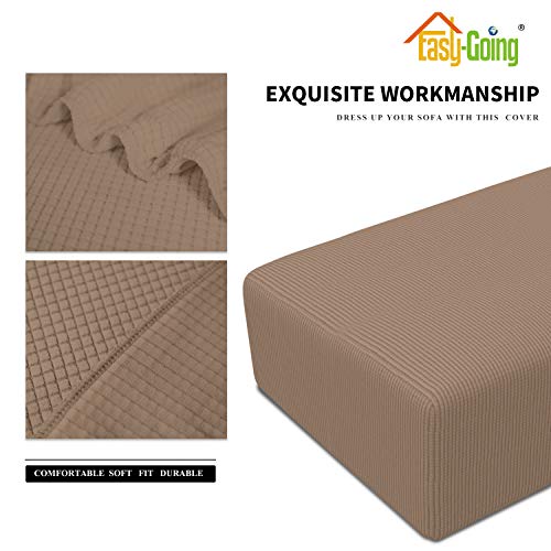Cubierta otomana XXL camello: funda para taburete rectangular plegable y protector de muebles 5