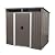 6ft x 5ft Outdoor Metal Storage with Transparent Plate,Galvanized Steel Garden Tools Storage Shed with Sliding Door and Padlock for Patio,Backyard,Lawn,Waterproof & UV Protection (Grey)