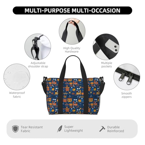Laptop Tote Bag for Women Work - Funny Steam Train Gym Bag for Women Men, Personal Item Crossbody Travel Bags Carry On, Overnight Weekender Bags for Women Travel3
