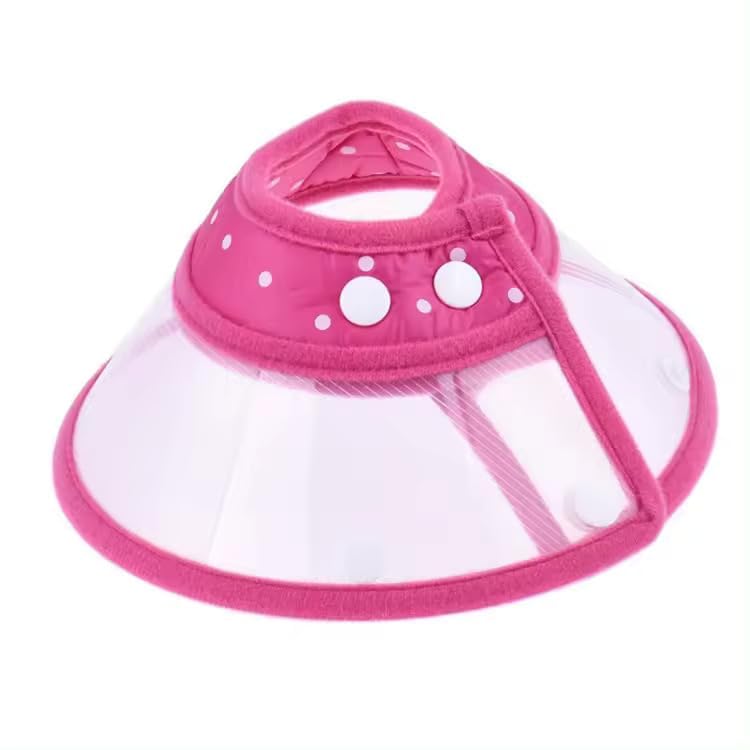 Image of Pets Empire Adjustable Recovery Cone Collar for Dogs & Cats | Soft Protective Elizabethan E-Collar | Anti-Lick, Anti-Bite Recovery Collar After Surgery | Lightweight Pet Cone | Pink (L)