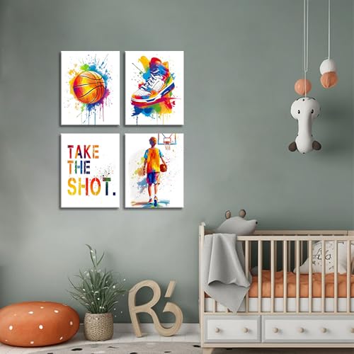 Image of Frimeeme Framed Inspirational Basketball Canvas Wall Art Prints