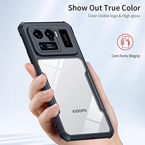 Image of Careflection Premium Hybrid Bumper Camera Protection Case for Mi 11 Ultra Transparent Black Hard Acrylic PC Back TPU Case with Oleophobic Anti Dust Coating Slim Cover