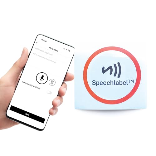 SpeechLabel NFC Touch Stickers 25pcs - Accessible Voice Labels for Visually Impaired Tap to Record and Hear Audio Notes - Low Vision Aids Braille Stickers for Elderly and Blind