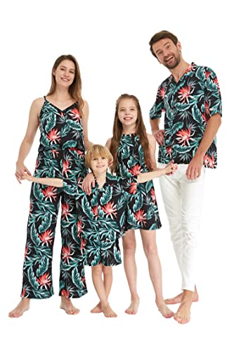 Matchable Family Hawaiian Luau Men Women Girl Boy Clothes in Blooming Lily