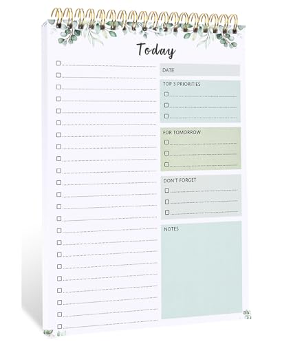 Bloc de notas de lista de tareas, cuaderno de lista de tareas para trabajo con 52 hojas, planificador diario sin fecha con horario para gestión de tareas, planificador de lista de tareas adecuado para