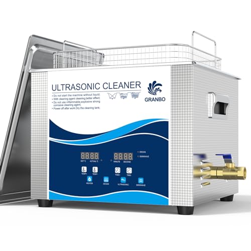 Granbo GW0615 Professional 15L Ultrasonic Cleaner, Ultrasonic Jewelry Cleaner Machine 40Khz With Heater Timer And Degassing cover