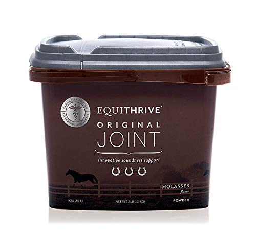 Equithrive Original Joint Supplement Powder with Resveratrol and Hyaluronic Acid for Horses in Training and Competition and Senior Horses, Equine Care, Molasses Flavor, 2 lbs