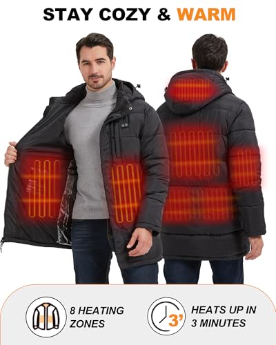 Men's Winter Jacket Heated Jacket for Men with Battery Pack Mens Winter Coat Electric heated jackets2