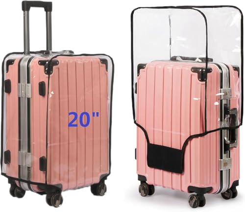 Image of NYALA 20 Inch Protective Trolley Bag Cover | Transparent Suitcase Bag Cover | Waterproof Dust Proof Luggage Cover, Clear PVC Suitcase Covers Protectors (48x37x23 CM)
