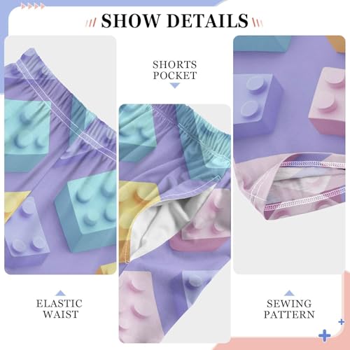 Pajama Bottoms, Pajamas Pant Plastic Bricks Lounge Wear Casual Colorful Cartoon Sleep Long Pants Soft Pjs Sleepwear4