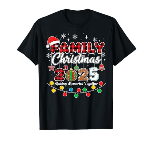 Family Christmas 2025 Matching pjs Outfit Xmas Squad Santa Camiseta