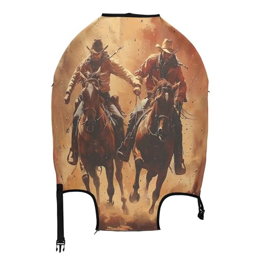 xigua Vintage Western Cowboy Luggage Cover, High Stretch Fabric Zipper Closing Suitcase Protector Washable Travel Suitcase Cover Fits for 29-32 Inch Luggage2