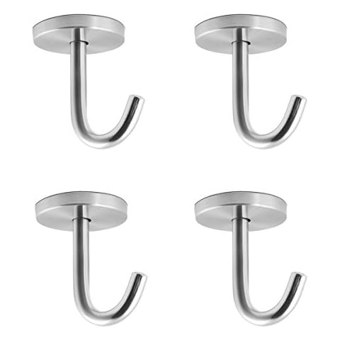 Btibpse Stainless Steel Ceiling Hooks Utility Heavy Duty Screws Mount 2 Inches (2 in) Cover
