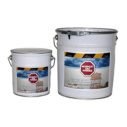 Pintura con revestimiento epoxi de agua potable ACS, cubeta cisterna, depósito de castillo impermeable REVEPOXY agua potable  Azul AZUR  Kit de 10 kg  Arcane Industries