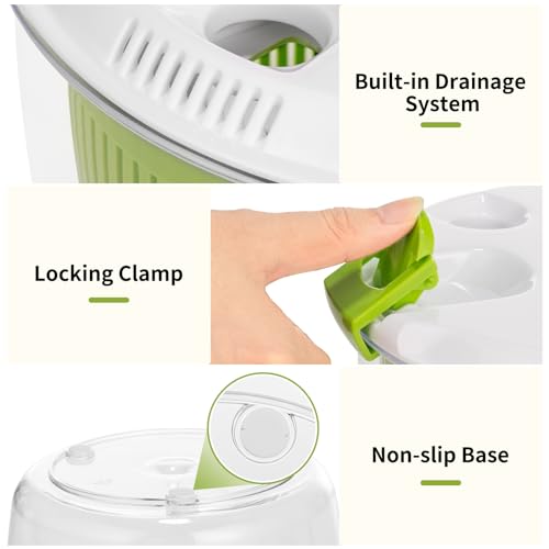 Compact Salad Spinner with Washing Basket and Serving Bowl - Image 2