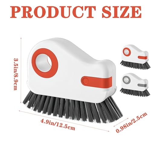Image of 2 in 1 Groove Cleaning Brush,New Window Track Cleaning Tools Multifunction Grout Cleaner Tool with Tweezers and Scraper for Sliding Door Track, Window Seal, Sill (Gray 2 Pcs)