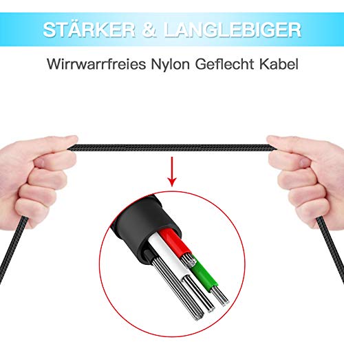 QC25 kabel, upgrade hoofdtelefoon, vervangkabel met microfoon en volumeregelaar voor Bose Quietcomfort QC25/QC35 II… - Afbeelding 6