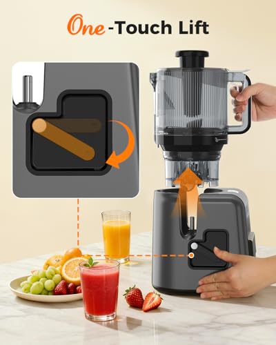 ACOQOOS Juicer Machines, 6.5" Extra Large Feed Chute Cold Press Juicer 3-IN-1 with Sorbet & Nut Milk, BPA Free, Easy to Clean, 100 OZ Hopper, Graphite Gray - Image 6