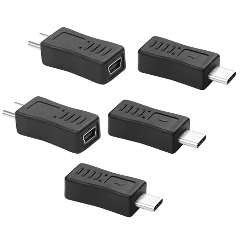 JSADZKJ Adaptateur Mini USB vers Type C Adaptateur USB 2.0 Type C Mâle vers Mini USB 5-Pin Femelle Adaptateur 480Mbps Data for Laptop Digital Camera MP3...