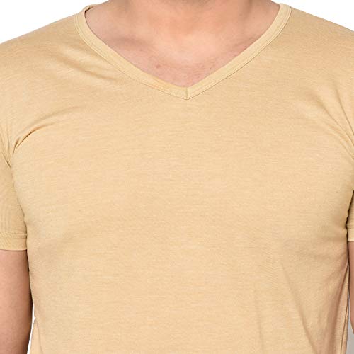 Image of Men's Cotton Blend Half Sleeve V Neck Tshirt