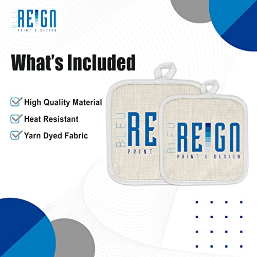 Bleu Reign Personalized Oven Mitt And Potholder Set Custom Name African American Family Beautiful Black Santa Claus Gold Snowflakes Linen #TOP2