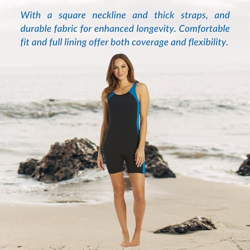 Sporti Women's Boyleg One Piece Swimsuit - Unitard Bathing Swimsuit - Athletic Full Coverage Swimwear Lap Swimming Suit3