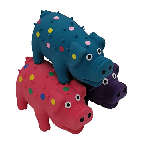 Hoiasem 3 Pack 4 Inch Mini Latex Dog Squeaky Toys Goblet Pig Dog Toy #TOP20