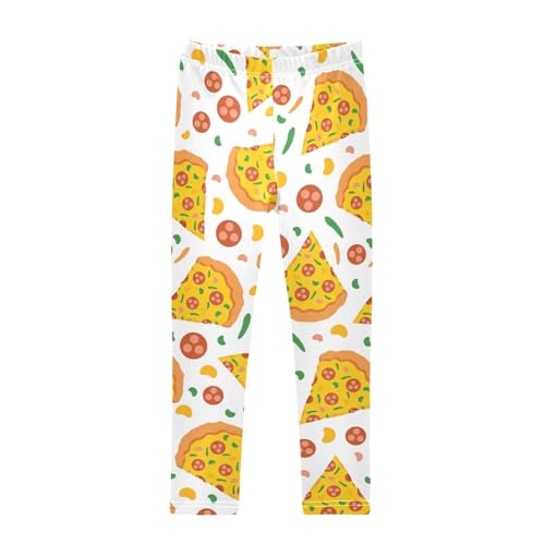 Pizza Slice Girls Leggings,Workout Leggings for Girls Toddler Athletic Leggings Size for 3-10T