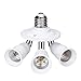 ELECTOP E26 E27 Adjustable Socket Splitter,3 in 1 Socket White Bulb Base Adapter Lamp Holder,360 Degree Rotating 180 Degree Bending