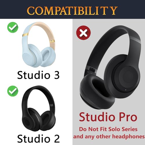 Image of SOULWIT Top+Bottom Headband Cover Kit for Beats Studio 3 & Studio 2 Wired & Wireless Headphones, Replacement Headstrap Pad Repair Part with Durable Silicone and Plastic - Studio3 Crystal Blue