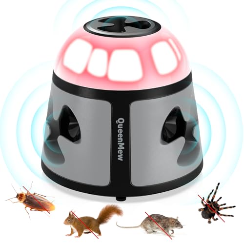 outsweat Ahuyentador de Ratones Repelente Ultrasonico 360° Ahuyentador de Ratas Reutilizable con Luz Estroboscópica LED Ultrasonido contra Ratones Roedor Plug In para Interiores