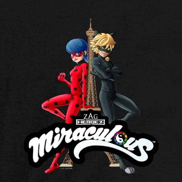 Pop Threads Miraculous Ladybug and Cat Noir Merch Eiffel Tower Youth Kids Girl Boy T-Shirt2