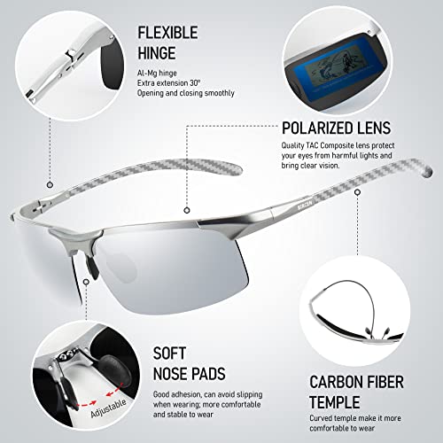 Image of BIRCEN Carbon-Fiber Polarized Sunglasses for Men: 0.74 oz & UV Protection