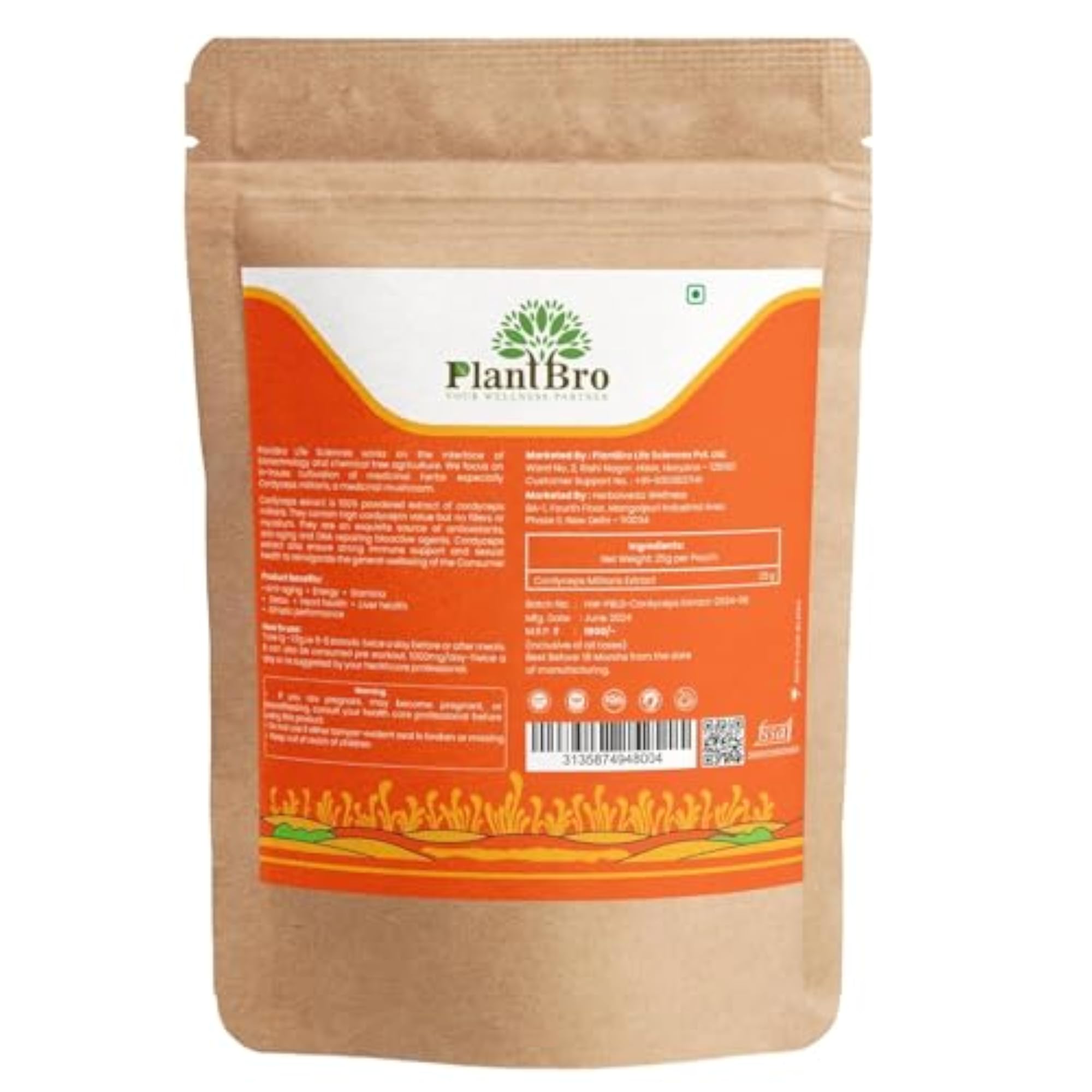 PlantBro Cordyceps Extract 25gm for Vitality