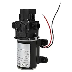 Diaphragm Pump, 7L/min 10mm FL3216 DC12V 120W Self Priming Pump, Right Water Outlet, Clean Water Pump for Diaphragm Pump Pressure Test Pump Boost Pump