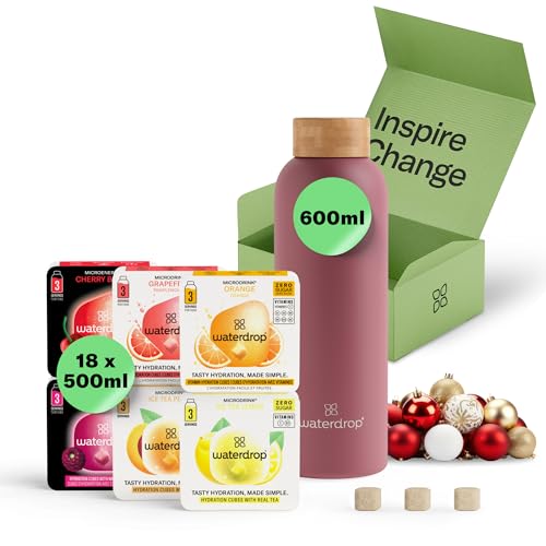 waterdrop® Starter Set - 600ml Trinkflasche mit Geschmack inkl....