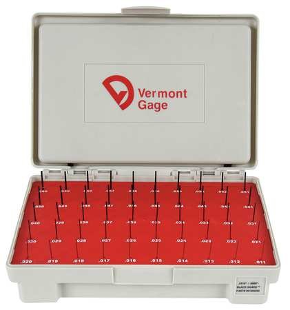 Pin Gage Set, Minus, 0.006-0.060 In, Black