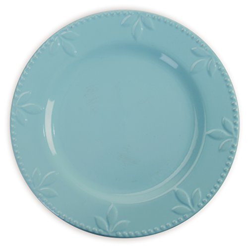Signature Housewares 70741 Sorrento Collection Dinner Plates, Set of 4, 11", Aqua