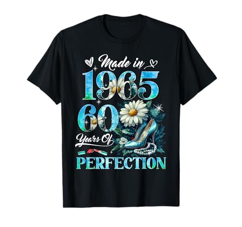 Womens 60th Birthday Floral Made in 1965 Gifts 60 Years Old T-Shirt