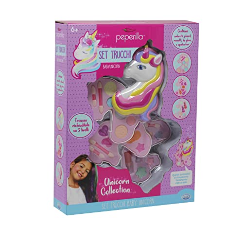 ODS- Trousse Licorne refermable, sur Trois Niveaux avec ombrets, phard, Rouges, Lip Gloss et applicateurs Inclus, 43703, Rose