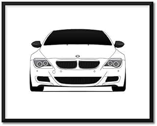 CUSTOMIZABLE COLOR: BMW M6 E63 E64 (2005-2010) Inspired Poster Print Wall Art Decor Handmade M Power BMW M (Unframed)