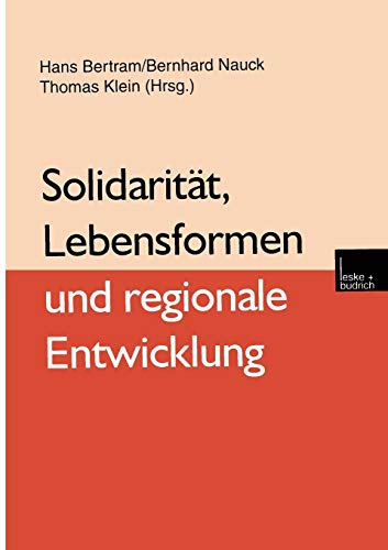 Preisvergleich Produktbild Solidarität, Lebensformen und regionale Entwicklung