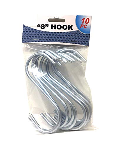 UI PRO TOOLS Set of 10 pc S Shape Utility Hook Set, Vinyl Coated or Chromed Wire (Chromed Wire)