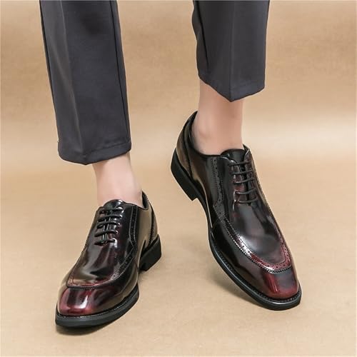 Mens Pointed Toe Oxford Shoes Business Dress Shoes British Style Wedding Groom Leather Shoes Autumn Spring Casual Large Size Lace up3