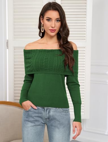 ZAFUL Women Off Shoulder Sweater Long Sleeve Ribbed Knit Long Sleeve Pullover Top4