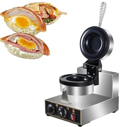 Sunseota Kommerzieller Burger-Waffeleisen, 1300 W, antihaftbeschichtete Panini-Presse, elektrische Hamburger-Maschine, doppelseitige Heizung, Eiswaffeleisen, Panini-Maschine