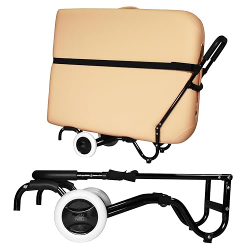 Sporty Massage Table Cart by NRG - Portable Massage Table Carrier Trolley with Rubber Wheels Telescoping Handle and Strap - Fits All Brands - Sturdy Light Durable - Fully Assembled Ready to Use