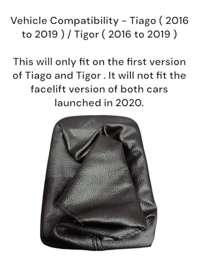 Image of Auto-Ex Gear Shift Lever Cover Boot Pu Leather Compatible /Replacement for Tata Tiago (2016 to 2019) / Tigor (2016 to 2019)