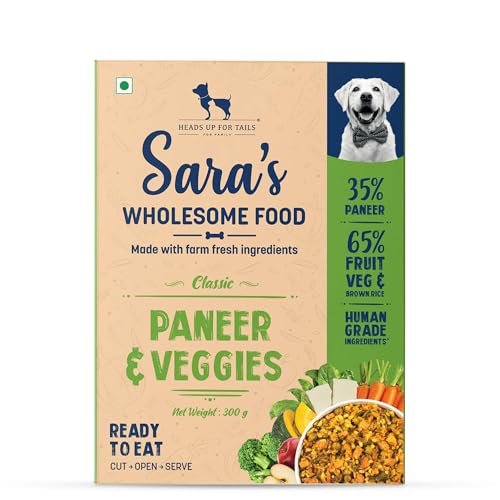 Image of Sara's Wholesome by HUFT Classic Paneer & Veggies Dog Food - 300 gm (Pack of 14) | Value Pack | Wet Gravy Meal for All Breeds & Life Stages | No Artificial Flavours, Preservative-Free