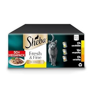 Sheba Cat Wet Food – Fresh and Fine – Cat Pouches Poultry in Gravy – 50 x 50 g Pack